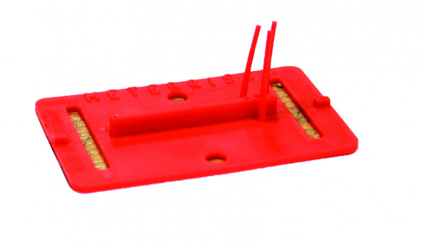 Meterriss-Plakette mit Pinsel, rot