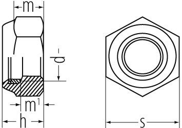 Stop-Muttern DIN 985/ ISO 10511 A2 M10